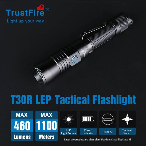 TrustFire T30R LEP, 460Lumen, 1100m Throw