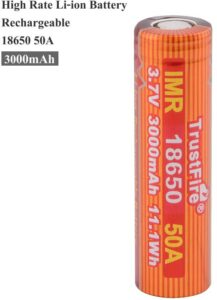 TrustFire 18650 3000mAh
50A Unprotected
Flat Top