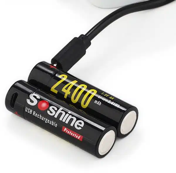 Soshine AA USB-1.5V 2400  Lithium with USB cable