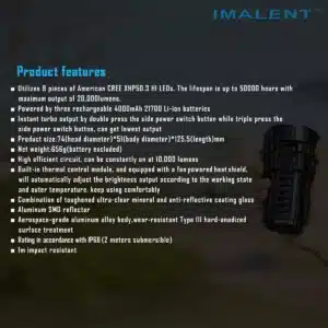 Imalent RS50, 20000lm, 1160m Throw
