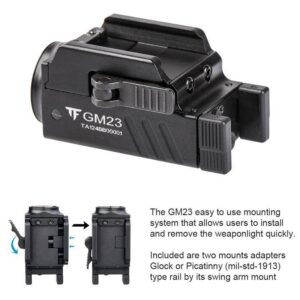 TrustFire GM23 Pistol Light - 800lm, 90m Throw Rechargeable