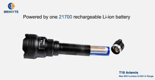 Brinyte T18 Artemis 650lm, 630m Rechargeable