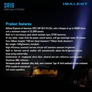 Imalent SR16 - 550000lm, 1715m