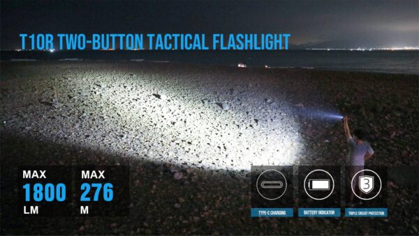 TrustFire T10R, 1800lm, 276m Tail switch