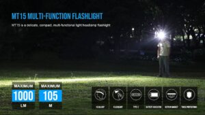 TrustFire MT15, 1000lumen, 105m