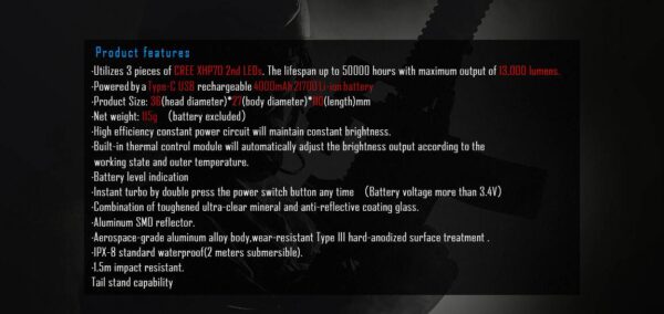 IMALENT MS03 13000 LUMEN 324m Throw FLASHLIGHT