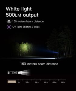WUBEN P26 2 in 1 UV and White Flashlight 500lumen