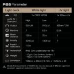 WUBEN P26 2 in 1 UV and White Flashlight 500lumen