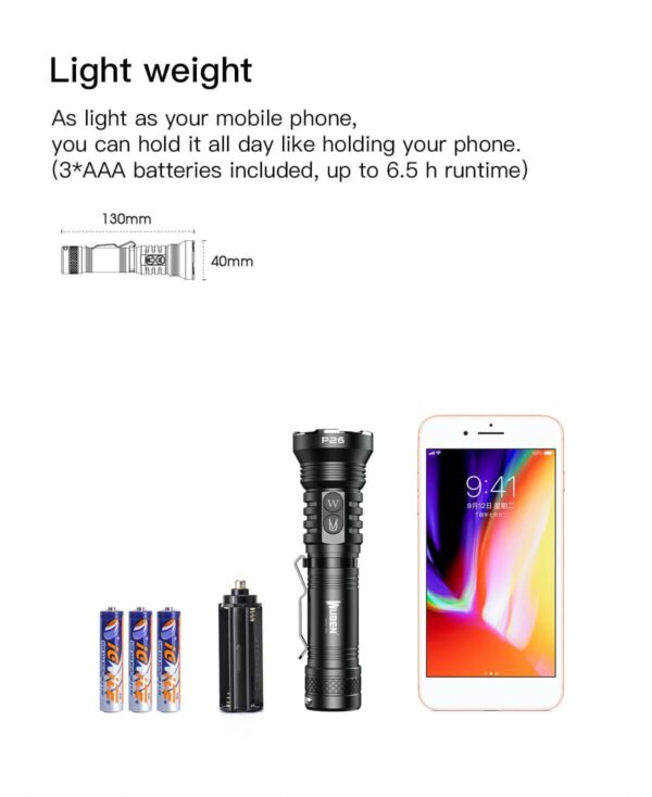 WUBEN P26 2 in 1 UV and White Flashlight 500lumen