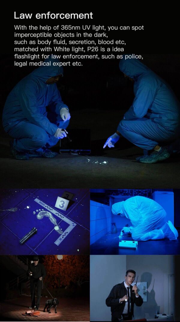 WUBEN P26 2 in 1 UV and White Flashlight 500lumen