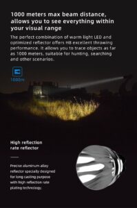 WUBEN H8 1800lm / 1000m Long Beam Distance LED Flashlight Rechargeable