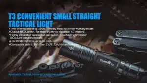 TrustFire T3 1000lm, 137m throw, EDC rechargeable 18650