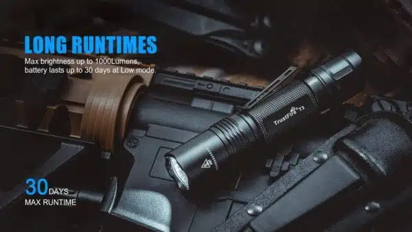 TrustFire T3 1000lm, 137m throw, EDC rechargeable 18650
