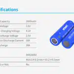 XTAR INR 18650H 2600mAh 20A/30A Battery