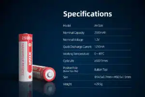 XTAR AA Ni-MH 2500mAh Battery