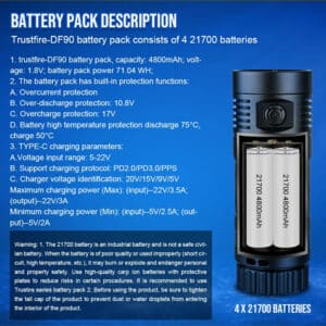 TrustFire DF90 15000 Lumen 168m Diving Flashlight