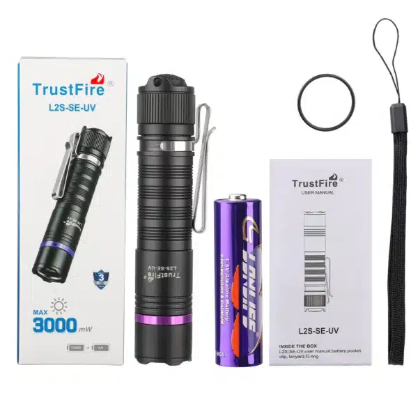 TrustFire L2S-SE-UV Flashlight – 1050 Lumens, 175m Throw, UV Mode - Image 9