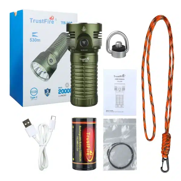 TrustFire TR-200 Flashlight - 20,000 Lumens, 500m Throw - Image 6