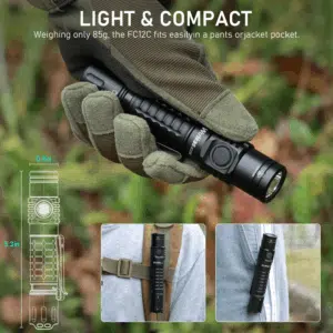 Wurkkos FC12C 1600 Lumen 332m Throw Rechargeable Flashlight with 18650 Battery