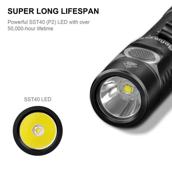 Sofirn SC31 Pro 2000 Lumen 255m Throw Rechargeable Flashlight with 18650 Battery - Image 3