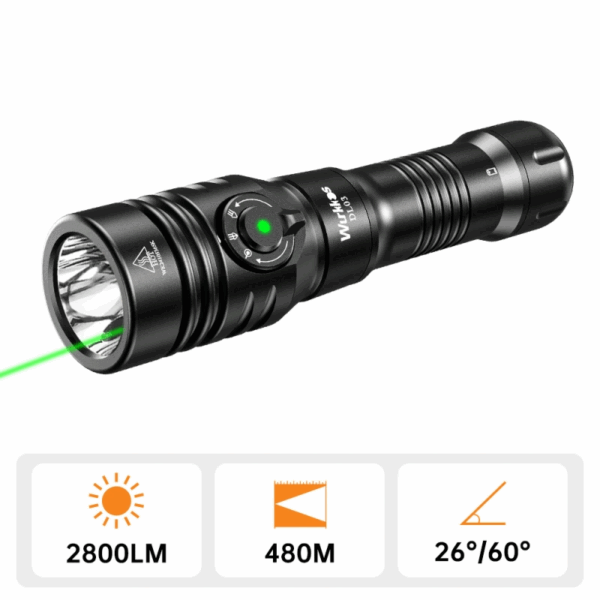 Wurkkos DL03 2800 Lumen 480m Throw Rechargeable Diving Flashlight with 21700 Battery - Image 2