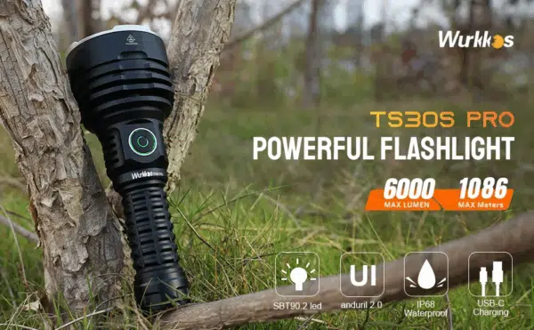 OPEN BOX -Wurkkos TS30S Pro 6000 Lumen 1065m Throw Rechargeable Flashlight with 21700 Battery - Image 11