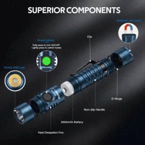 Wurkkos FC11C 1200 Lumen 155m Throw Rechargeable Flashlight with 18650 Battery