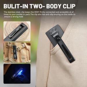 Wurkkos HD01 1200 Lumen 157m Throw Rechargeable EDC Flashlight with Built-in Battery
