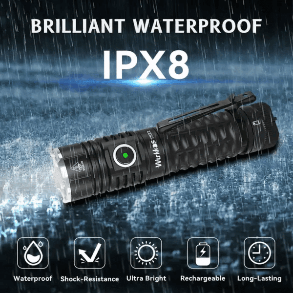 Wurkkos TS22 4500 Lumen 191m Throw Rechargeable Flashlight with 21700 Battery - Image 12