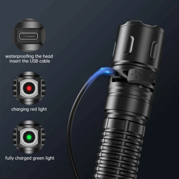 Wurkkos TD04 3000 Lumen 295m Throw Rechargeable Tactical Flashlight with 21700 Battery - Image 12