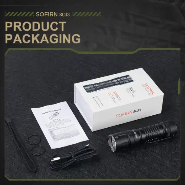 Sofirn SC33 5200 Lumen 327m Throw Rechargeable Flashlight with 21700 Battery - Image 13