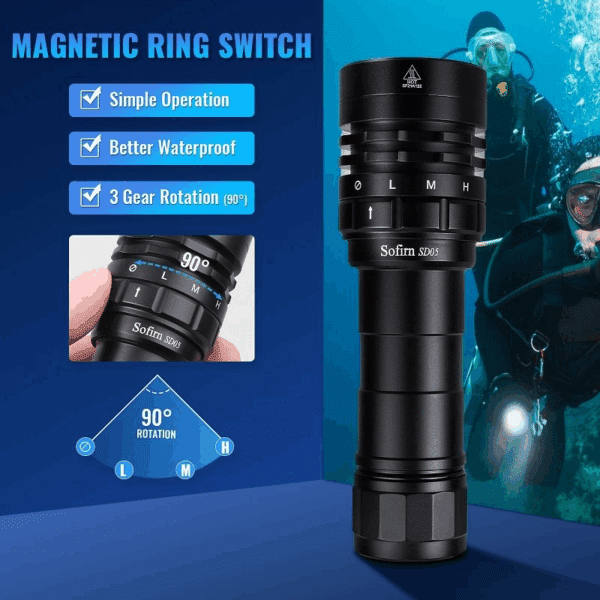 Sofirn SD05 3000 Lumen 270m Throw Rechargeable Diving Flashlight with 21700 Battery - Image 13