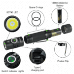 Sofirn SC31 Pro 2000 Lumen 255m Throw Rechargeable Flashlight with 18650 Battery