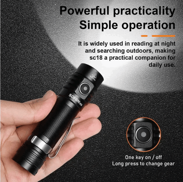 Sofirn SC18 1800 Lumen 217m Throw Rechargeable EDC Flashlight - Image 13
