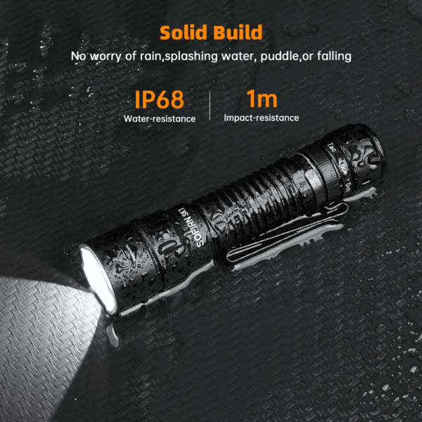 OPEN BOX Sofirn SK1 1300 Lumen 479m Throw Rechargeable Tactical Flashlight with 18650 Battery - Image 16
