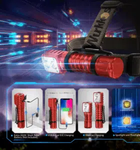 OPEN BOX Wurkkos HD15 2000 Lumen 151m Throw Rechargeable Headlamp with 18650 Battery
