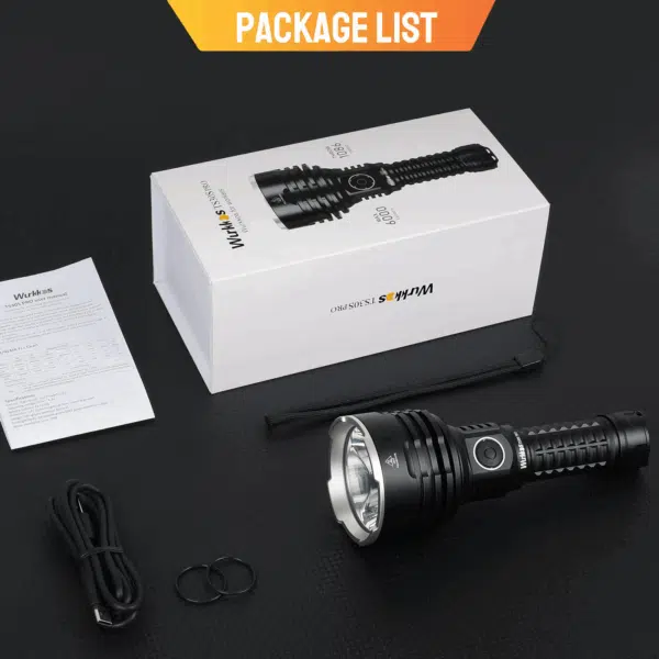 OPEN BOX -Wurkkos TS30S Pro 6000 Lumen 1065m Throw Rechargeable Flashlight with 21700 Battery - Image 15