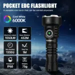 Wurkkos TS12 1350 Lumen 473m Throw Rechargeable Flashlight with 14500 Battery