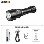 Wurkkos TS15 900 Lumen 401m Throw Rechargeable Mini Flashlight with 14500 Battery