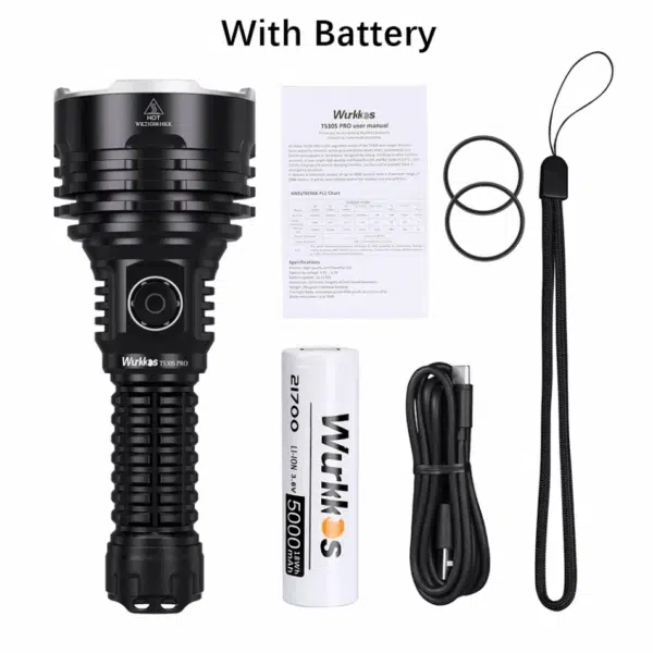 OPEN BOX -Wurkkos TS30S Pro 6000 Lumen 1065m Throw Rechargeable Flashlight with 21700 Battery - Image 16