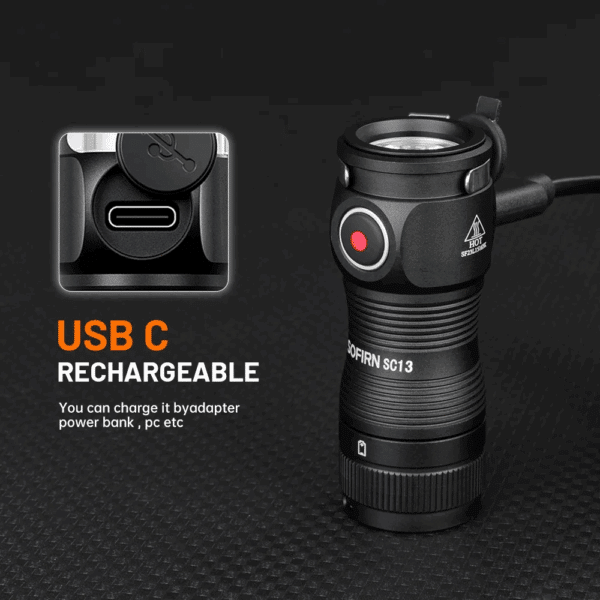 Sofirn SC13 1300 Lumen 217m Throw Rechargeable EDC Keychain Flashlight - Image 19