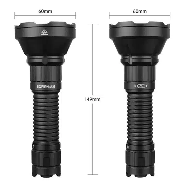Sofirn SF26 2000 Lumen 964m Throw Rechargeable Tactical Flashlight with 21700 Battery - Image 3