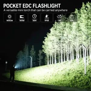 Wurkkos TS15 900 Lumen 401m Throw Rechargeable Mini Flashlight with 14500 Battery