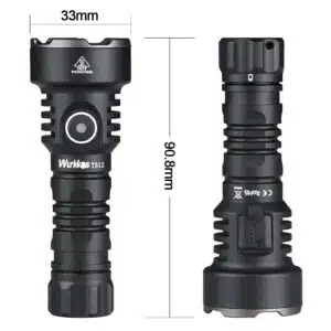 Wurkkos TS12 1350 Lumen 473m Throw Rechargeable Flashlight with 14500 Battery