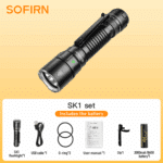 OPEN BOX Sofirn SK1 1300 Lumen 479m Throw Rechargeable Tactical Flashlight with 18650 Battery