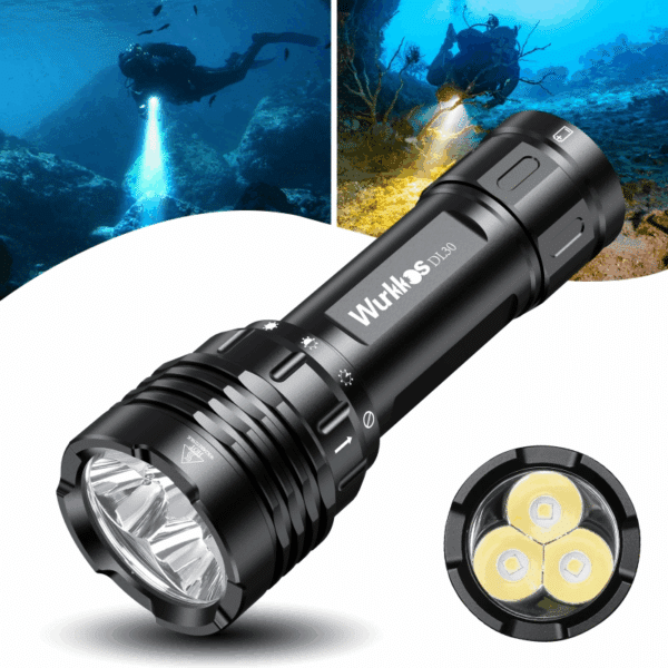 Wurkkos DL30 3600 Lumen 219m Throw Rechargeable Diving Flashlight with 21700 Battery - Image 19