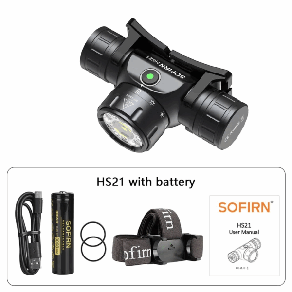 Sofirn HS21 2200 Lumen 230m Throw Rechargeable Headlamp with 18650 Battery