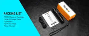Wurkkos FC12C 1600 Lumen 332m Throw Rechargeable Flashlight with 18650 Battery