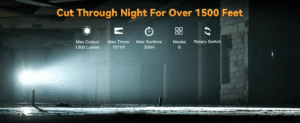 OPEN BOX Sofirn SK1 1300 Lumen 479m Throw Rechargeable Tactical Flashlight with 18650 Battery