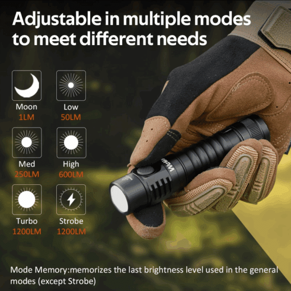 Wurkkos FC11C 1200 Lumen 155m Throw Rechargeable Flashlight with 18650 Battery - Image 22